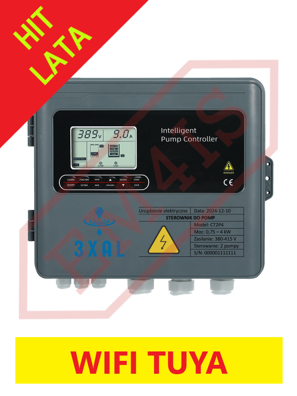 Sterownik pompy ściekowej 3XAL PRO TUYA dla 1 pompy 230V lub 400V + kontrola po Wifi
